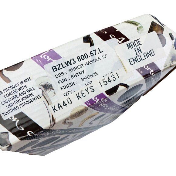 Vintage Ashley Norton Dark Bronze Shropshire Handle Entry Door Hardware 10" - Picture 4 of 4